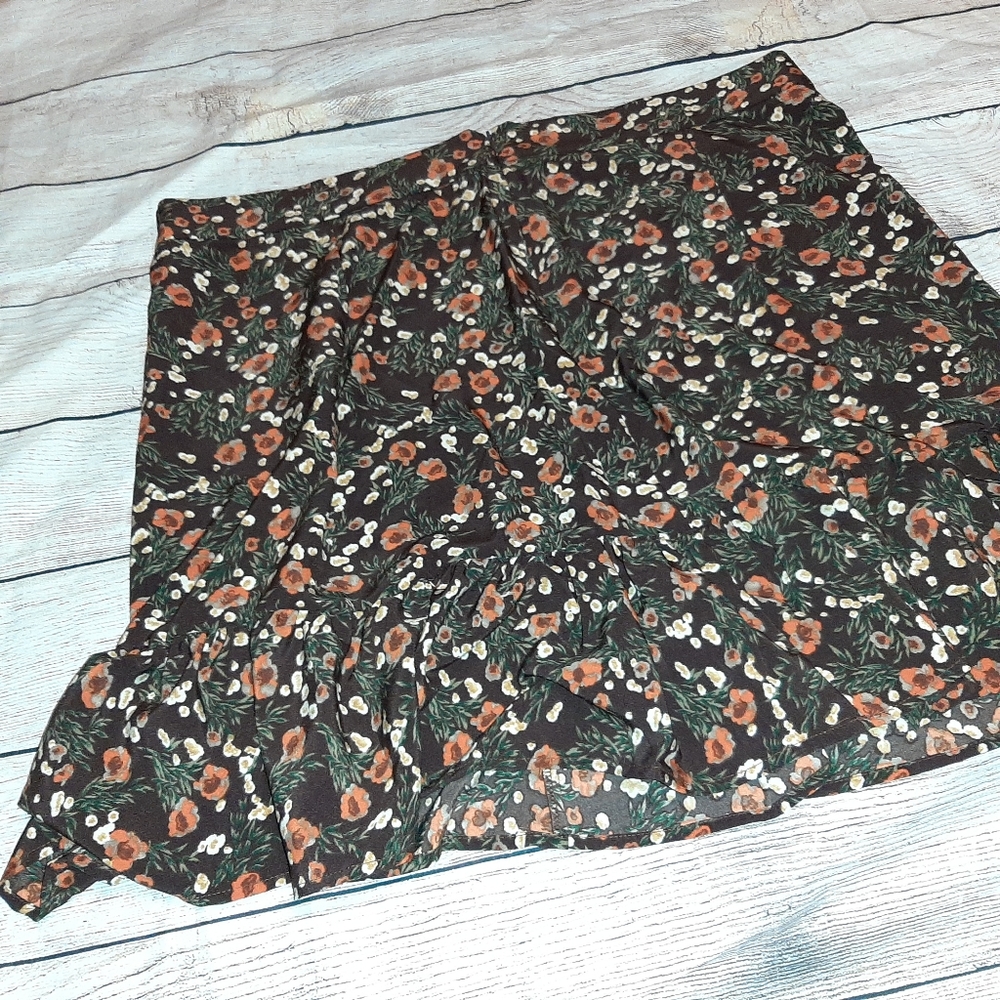 Shein Curve Brown Floral Skirt 3xl